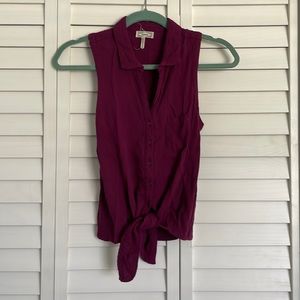 Kirra front-tie sleeveless top